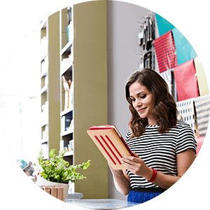 Girl with IPad in hand