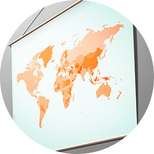 world map hanging on a wall